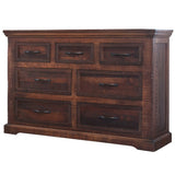 37" Brown Solid Wood Three Drawer Chest