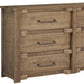 67" Natural Solid Wood Six Drawer Double Dresser