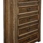 67" Natural Solid Wood Six Drawer Double Dresser