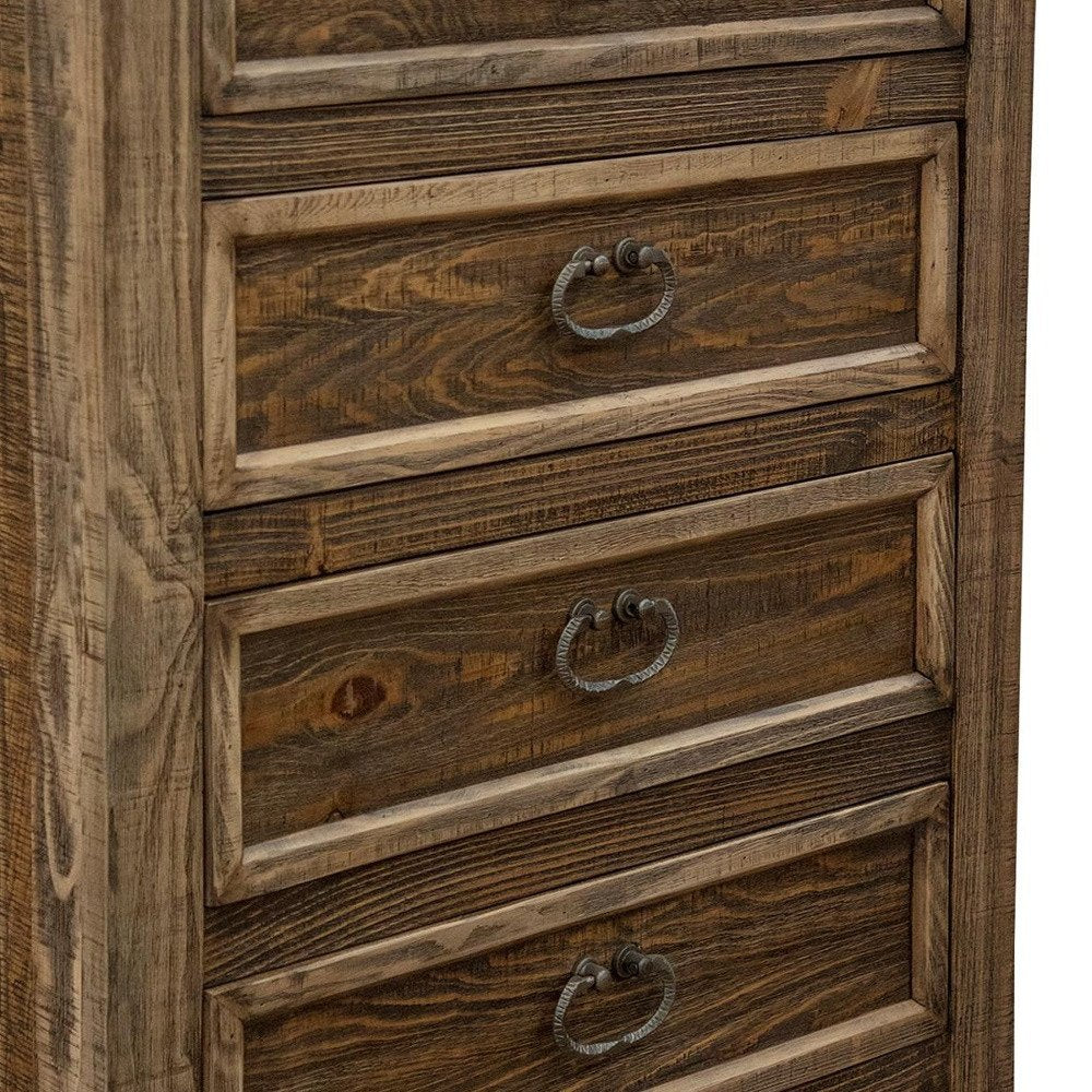 67" Natural Solid Wood Six Drawer Double Dresser