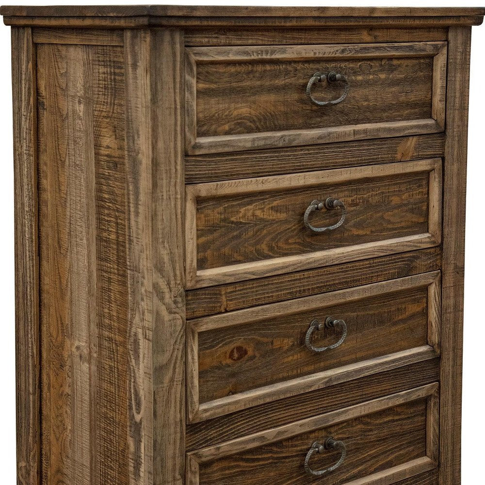 67" Natural Solid Wood Six Drawer Double Dresser