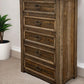 67" Natural Solid Wood Six Drawer Double Dresser