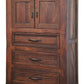 37" Brown Solid Wood Three Drawer Chest
