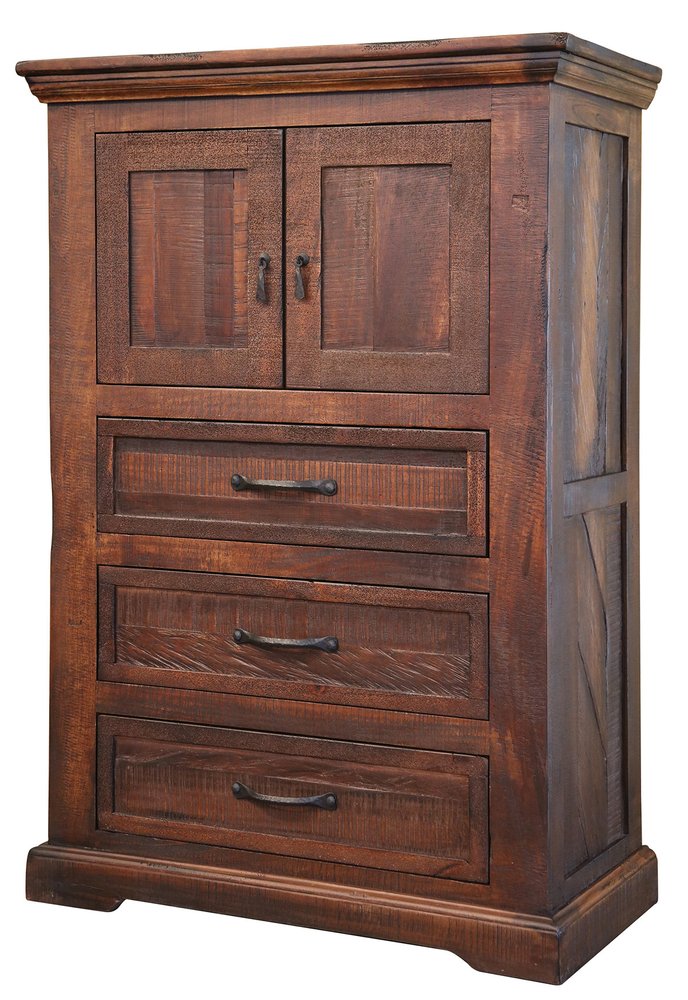 61" Brown Solid Wood Seven Drawer Double Dresser
