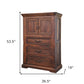 37" Brown Solid Wood Three Drawer Chest