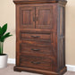 37" Brown Solid Wood Three Drawer Chest