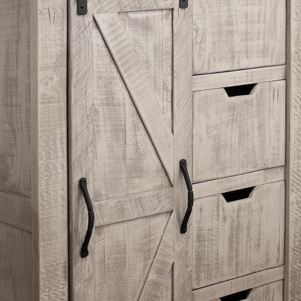 62" Light Gray Solid Wood Six Drawer Triple Dresser