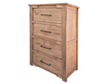 36" Natural Solid Wood Four Drawer Dresser