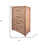 36" Natural Solid Wood Four Drawer Dresser