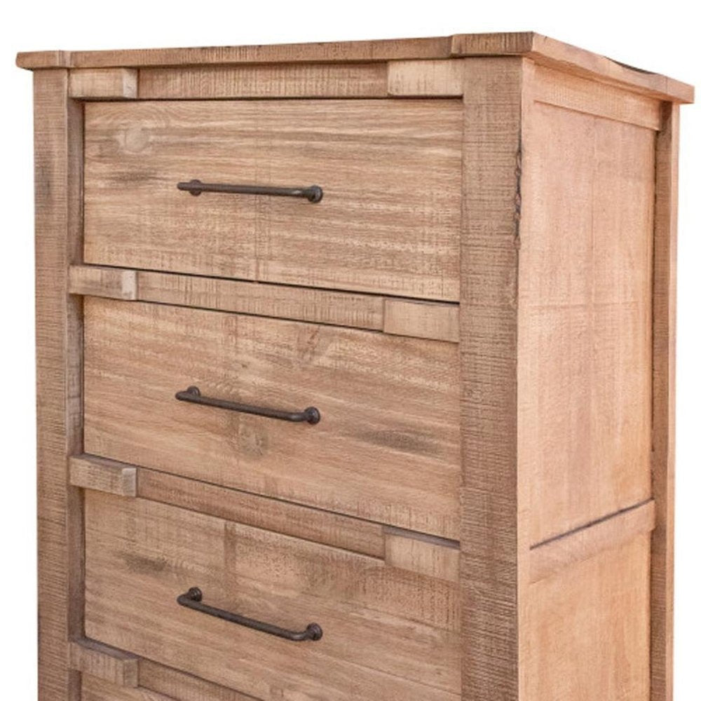 36" Natural Solid Wood Four Drawer Dresser
