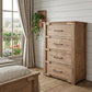 36" Natural Solid Wood Four Drawer Dresser