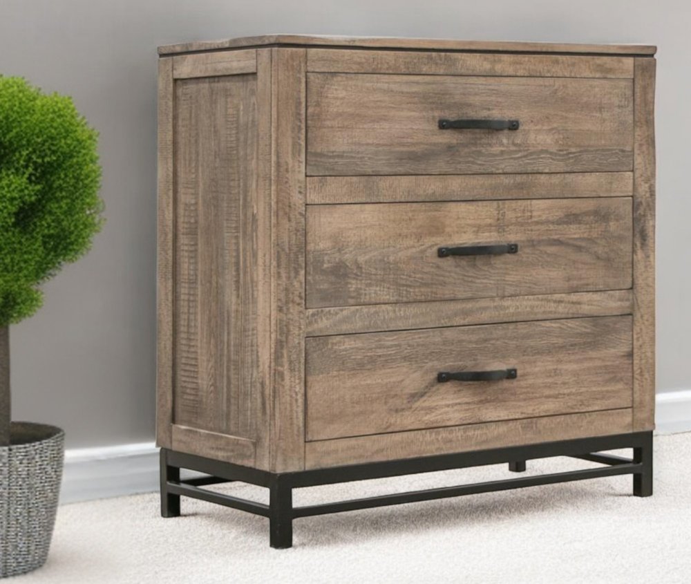 56" Brown Solid Wood Six Drawer Double Dresser