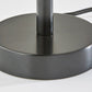 28" Black Solid Wood Round Table Lamp With Gray Drum Shade