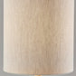28" Natural Solid Wood Round Table Lamp With Beige Drum Shade