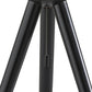 23" Black Solid Wood Tripod Table Lamp With White Ribbed Glass Shade