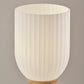 23" Natural Solid Wood Tripod Table Lamp With White Ribbed Glass Shade