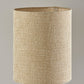 28" Black and Gold Marble and Metal Table Lamp With Beige Drum Shade