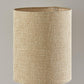 28" Black and Gold Marble and Metal Table Lamp With Beige Drum Shade