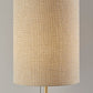 28" Black and Gold Marble and Metal Table Lamp With Beige Drum Shade