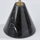 28" Black and Gold Marble and Metal Table Lamp With Beige Drum Shade