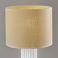 24" White Ceramic Cylinder Table Lamp With Beige Drum Shade