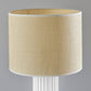 24" White Ceramic Cylinder Table Lamp With Beige Drum Shade