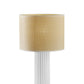 24" White Ceramic Cylinder Table Lamp With Beige Drum Shade