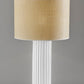 29" White Ceramic Cylinder Table Lamp With Beige Drum Shade