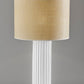 29" White Ceramic Cylinder Table Lamp With Beige Drum Shade