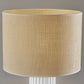 29" White Ceramic Cylinder Table Lamp With Beige Drum Shade