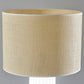 29" White Ceramic Cylinder Table Lamp With Beige Drum Shade