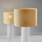 29" White Ceramic Cylinder Table Lamp With Beige Drum Shade
