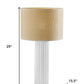 29" White Ceramic Cylinder Table Lamp With Beige Drum Shade