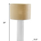 29" White Ceramic Cylinder Table Lamp With Beige Drum Shade