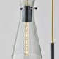 24" Black and Gold Metal Desk Lamp With Light Gray Cone Shade
