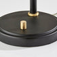 24" Black and Gold Metal Desk Lamp With Light Gray Cone Shade