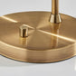 19" Antiqued Brass Metal Desk Lamp With Light Gray Swirl Globe Shade