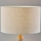 28" Brown Solid Wood Candlestick Table Lamp With Off White Drum Shade