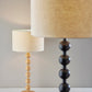 28" Brown Solid Wood Candlestick Table Lamp With Off White Drum Shade