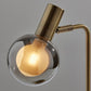 18" Antiqued Brass Metal Cylinder Desk Table Lamp With Gray Globe Shade With Starling LED Bulb