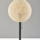 24" Antiqued Bronze Metal Candlestick Table Lamp With Off White Globe Shade