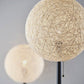 24" Antiqued Bronze Metal Candlestick Table Lamp With Off White Globe Shade