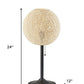 24" Antiqued Bronze Metal Candlestick Table Lamp With Off White Globe Shade