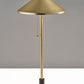 20" Black and Gold Metal Two Light Candlestick LED Table Lamp With Brass Cone Shade