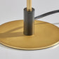 20" Black and Gold Metal Two Light Candlestick LED Table Lamp With Brass Cone Shade