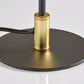 20" Black and Gold Metal Two Light Candlestick LED Table Lamp With Brass Cone Shade
