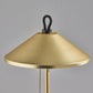 20" Black and Gold Metal Two Light Candlestick LED Table Lamp With Brass Cone Shade