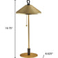20" Black and Gold Metal Two Light Candlestick LED Table Lamp With Brass Cone Shade