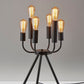 24" Black Six Light Tripod Tripod Lamp
