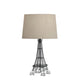25" Black Acrylic Paris Desk Table Lamp With White Drum Shade